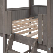 Bunk Bed With Roof, Window, Guardrail, Ladder - R&R Furniture Gallery (Fountain Valley, CA)