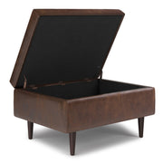 Shay - Large Square Coffee Table Storage Ottoman Mid-Century Style - R&R Furniture Gallery (Fountain Valley, CA)