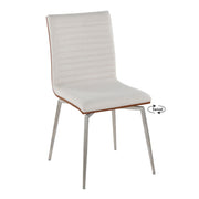 Pair of Lumi Source Mason contemporary dining chairs with swivel bases, featuring modern design and comfortable seating.