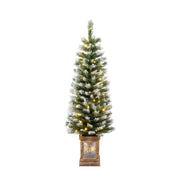 Artificial Christmas 3 Piece Set Wreath And 2 Entrance Trees With LED Lights - White / Green - R&R Furniture Gallery (Fountain Valley, CA)