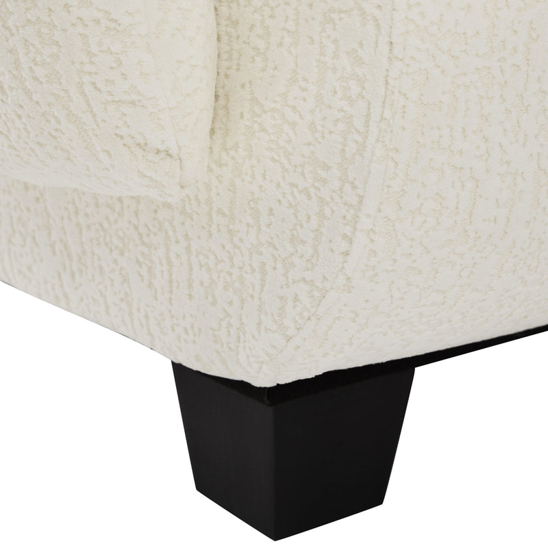 Noble House 3-seater sofa with curved armrests, stationary design, upholstered in neutral fabric for a modern living room.