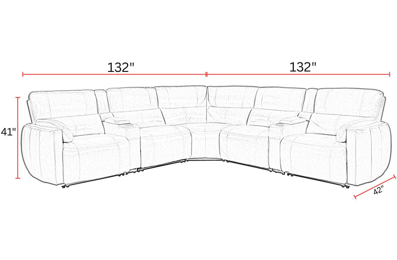 Modesto - Modular Power Reclining Sectional With Power Adjustable Headrests