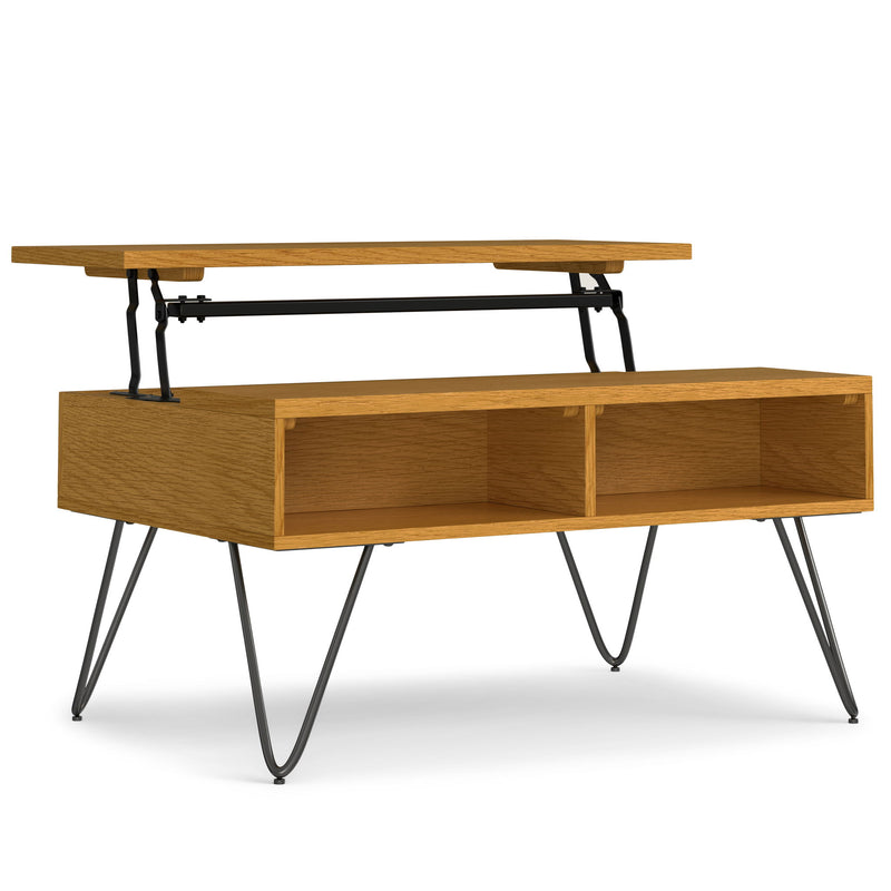 Hunter - Lift Top Coffee With Hidden Storage - Oak - R&R Furniture Gallery (Fountain Valley, CA)