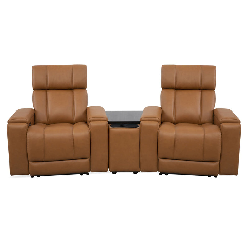 Parker Living Phoenix zero gravity power 2-seat home theater seating with wedge and immersive audio in a modern 3-piece living room set