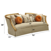 Daesha - Sofa With 8 Pillows - Tan Flannel & Antique Gold - R&R Furniture Gallery (Fountain Valley, CA)