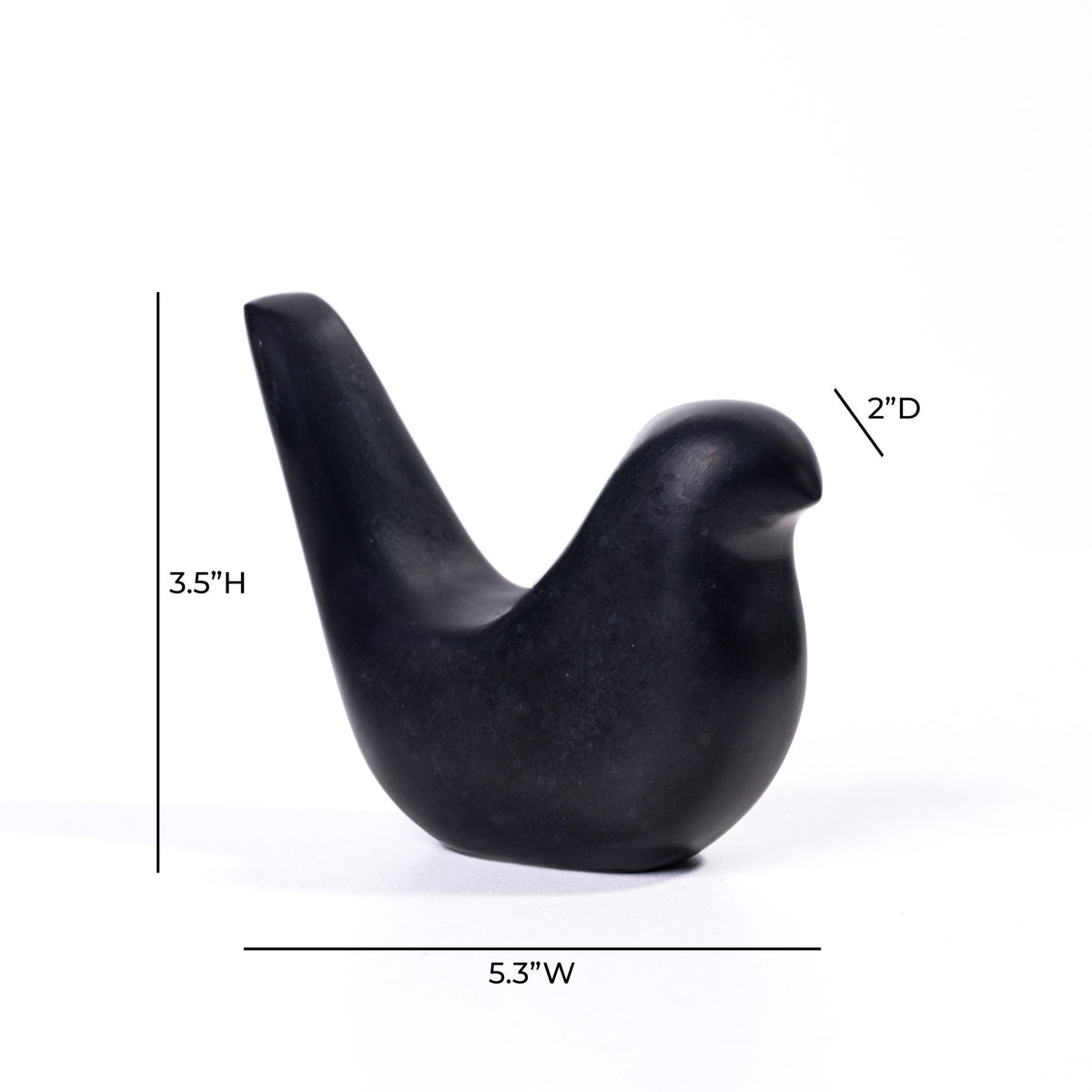 Marble Bird Statue - Black