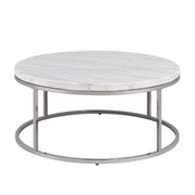 Zaidee - Coffee Table With Marble - Marble Top & Nickel - R&R Furniture Gallery (Fountain Valley, CA)