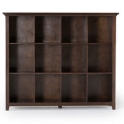 Simpli-Home Acadian handcrafted cube storage organizer with multiple compartments for versatile storage and organization.