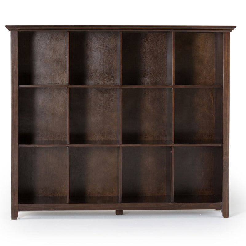 Simpli-Home Acadian handcrafted cube storage organizer with multiple compartments for versatile storage and organization.