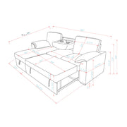 Rebecca - Sofa With Pull Out Bed, Storage Chaise, USB And Cup Holders - Dark Gray - R&R Furniture Gallery (Fountain Valley, CA)