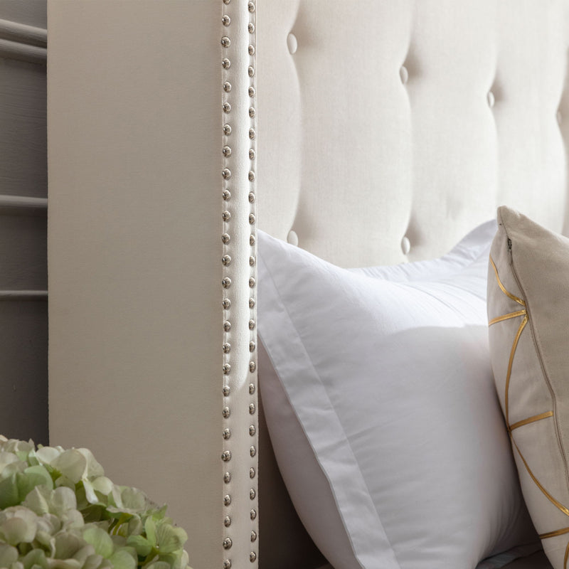 Peyton - Upholstered Bed With 54" High Headboard, Traditional Hand Buttoned Tufting - R&R Furniture Gallery (Fountain Valley, CA)