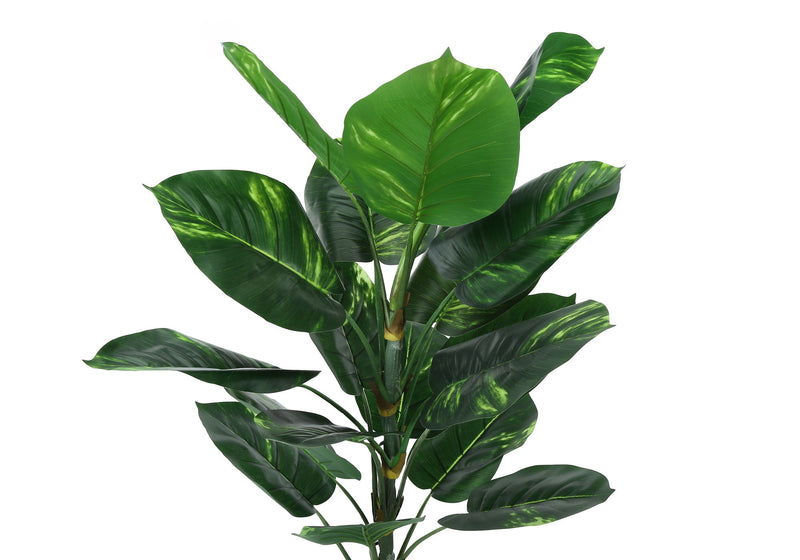 54" Tall, Artificial Plant, Dieffenbachia Tree, Indoor, Faux, Fake, Floor, Greenery, Potted, Real Touch, Decorative - Green / Black - R&R Furniture Gallery (Fountain Valley, CA)
