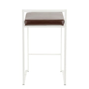 Lumi Source Fuji simple elegance contemporary stackable counter stool with sleek design and wooden legs.