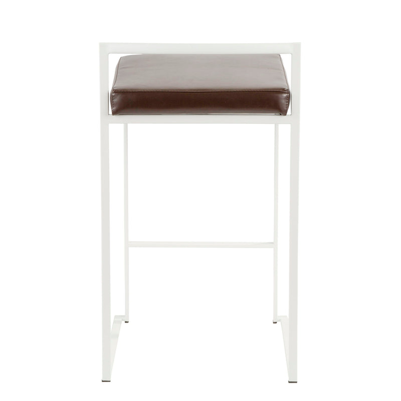 Lumi Source Fuji simple elegance contemporary stackable counter stool with sleek design and wooden legs.