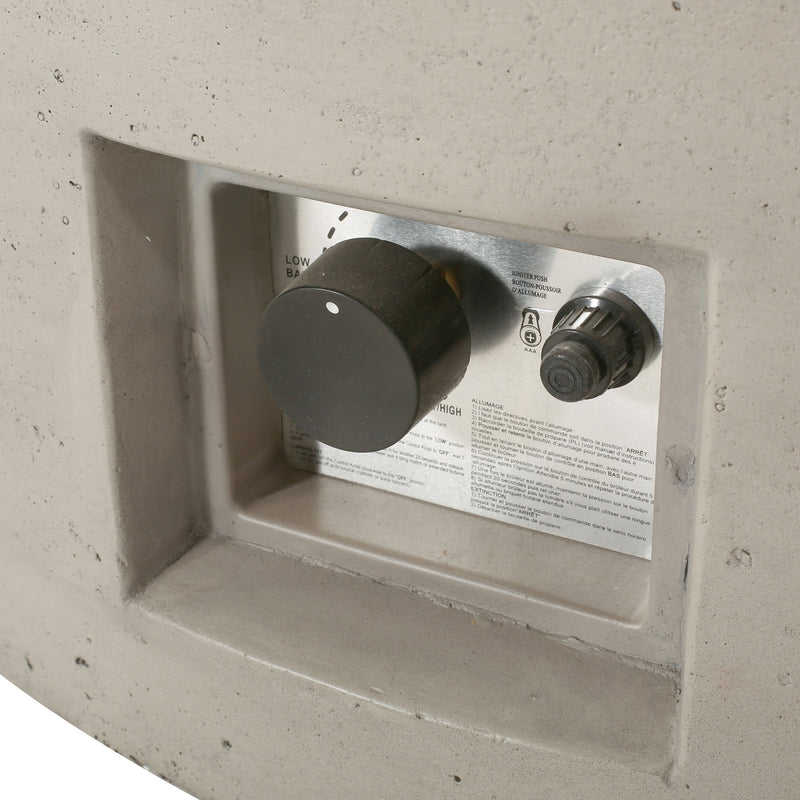 Modern Lightweight Concrete Outdoor Circular Fire Pit 50, 000 Btu