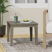 Dexterity - Outdoor Square Side Table With Wood Frame - Gray - R&R Furniture Gallery (Fountain Valley, CA)