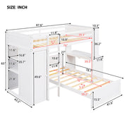 DreamHaus loft bed with standalone bed, shelves, desk, and wardrobe, showcasing a modern multi-functional bedroom furniture setup.