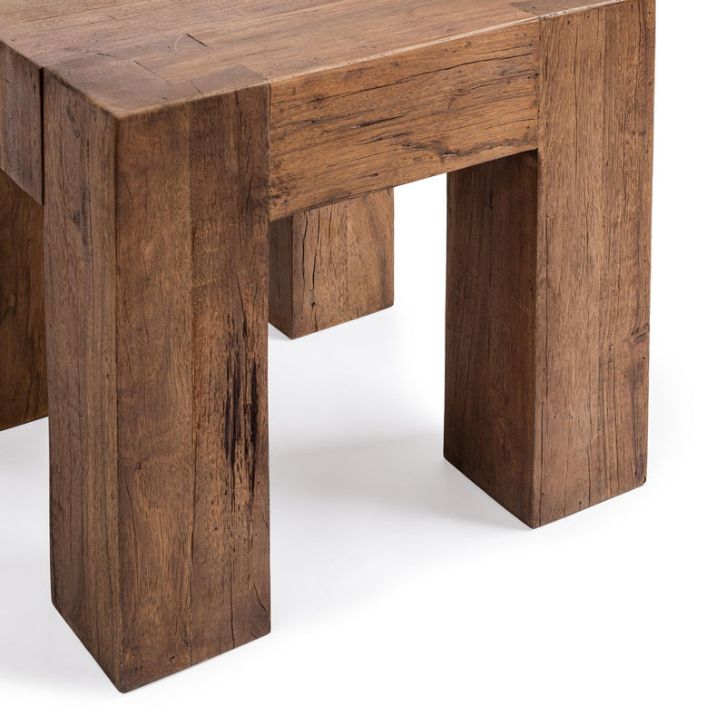 Classic Home Montera coffee table with a wooden top and metal legs, modern design perfect for living room decor.
