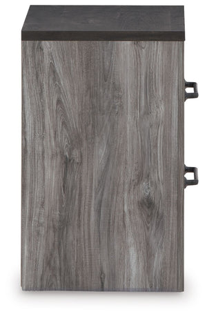 Bronyan - Two Drawer Night Stand - Dark Gray - R&R Furniture Gallery (Fountain Valley, CA)