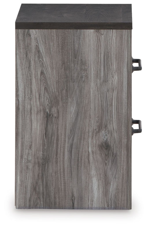 Bronyan - Two Drawer Night Stand - Dark Gray - R&R Furniture Gallery (Fountain Valley, CA)