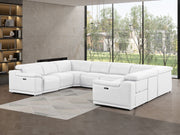 2679 - 8-Piece U-Shaped Power Reclining Sectional In Genuine Leather (4 Recliner) - R&R Furniture Gallery (Fountain Valley, CA)