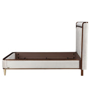 Houston - Eastern King Channel Tufted Panel Bed - Porcini / Walnut - R&R Furniture Gallery (Fountain Valley, CA)