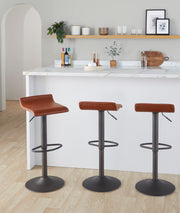Set of two Lumi Source industrial barstools with metal frames and wooden seats, perfect for home or bar counter seating.