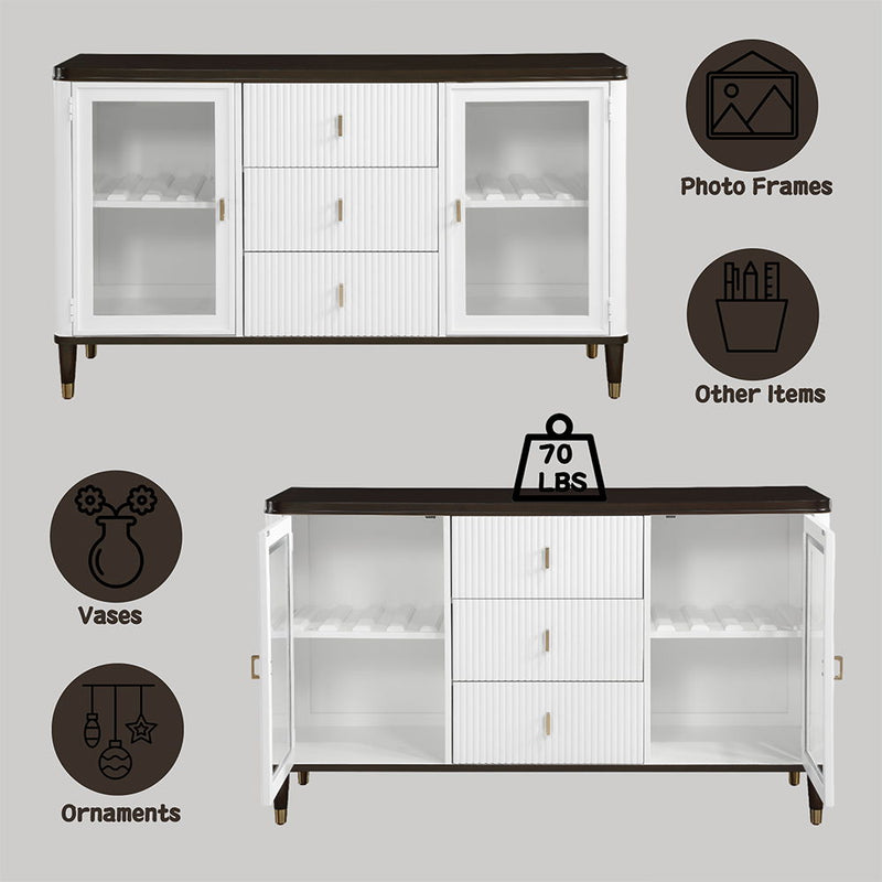 Carena - Server - White & Brown - R&R Furniture Gallery (Fountain Valley, CA)