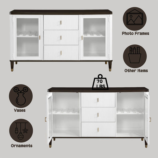 Carena - Server - White & Brown - R&R Furniture Gallery (Fountain Valley, CA)
