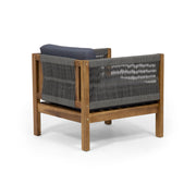 Outdoor Club Chair With Rattan Rope Wave - Dark Gray - R&R Furniture Gallery (Fountain Valley, CA)