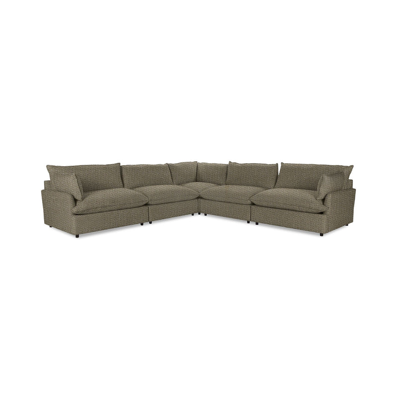 Classic Home Caplan modular sectional sofa with plush cushions and neutral fabric, shown in a modern living room setting.