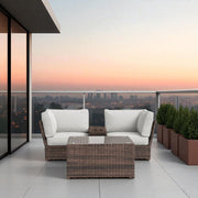 Comfortable Modern Patio Rattan Sectional Set With Cushions - R&R Furniture Gallery (Fountain Valley, CA)