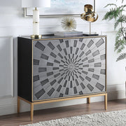 Quilla - Console Cabinet - Black, Gray & Brass - R&R Furniture Gallery (Fountain Valley, CA)