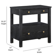 Danielle - 2 Drawer Nightstand - Black - R&R Furniture Gallery (Fountain Valley, CA)