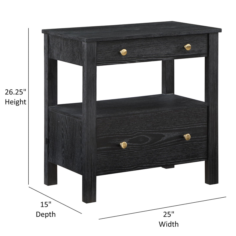 Danielle - 2 Drawer Nightstand - Black - R&R Furniture Gallery (Fountain Valley, CA)