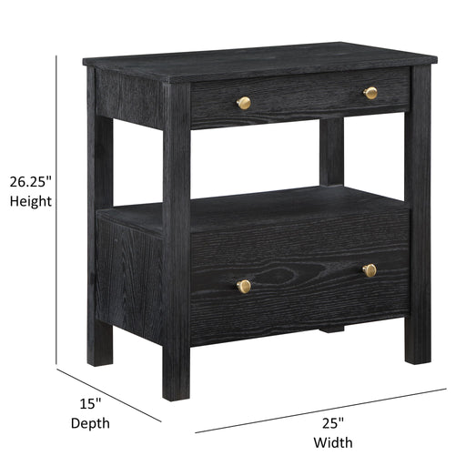 Danielle - 2 Drawer Nightstand - Black - R&R Furniture Gallery (Fountain Valley, CA)
