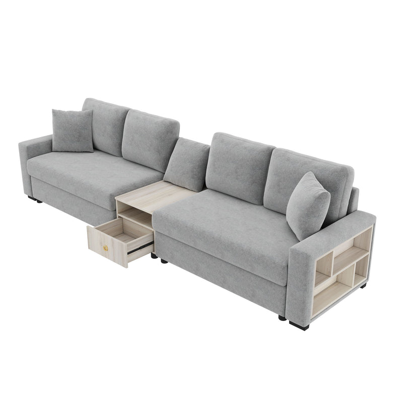 Modular Sofa Couch With Storage Armrest And Center Console - R&R Furniture Gallery (Fountain Valley, CA)