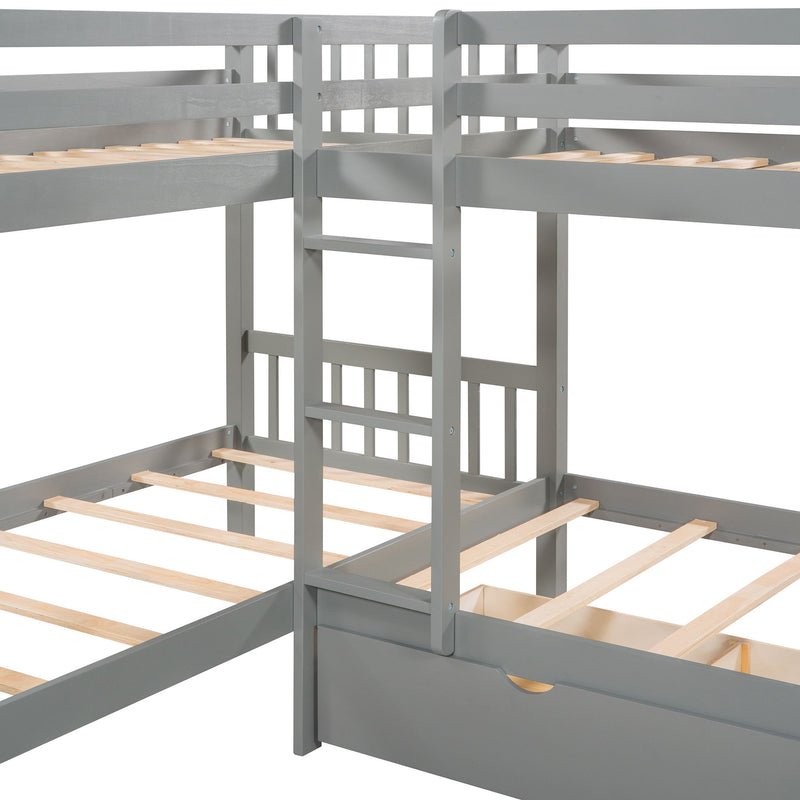 L Shaped Bunk Bed With Drawers - R&R Furniture Gallery (Fountain Valley, CA)