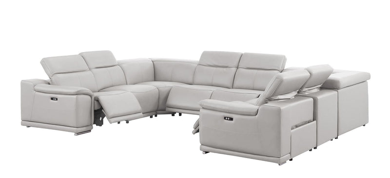 2679 - 8-Piece U-Shaped Power Reclining Sectional In Genuine Leather (4 Recliners)