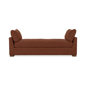 Classic Home Audrey daybed with a classic wooden frame and neutral upholstery, shown in a cozy living room setting.