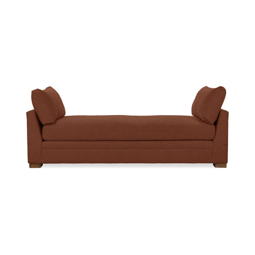 Classic Home Audrey daybed with a classic wooden frame and neutral upholstery, shown in a cozy living room setting.