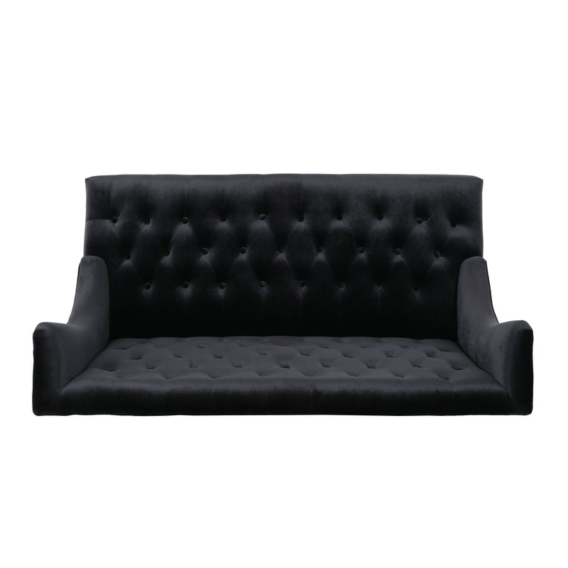 Noble House upholstered loveseat with wingback design, diamond tufting, and plush fabric, perfect for cozy stationary seating.