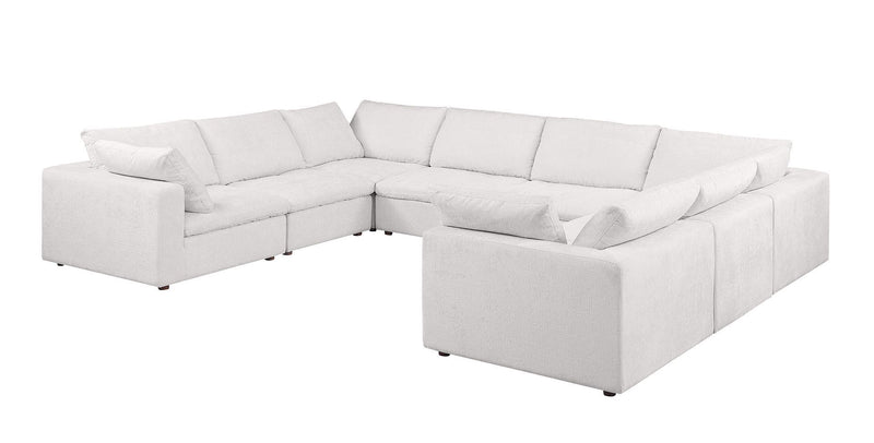 1100 - 8-Piece U-Shaped Sectional In Italian Fabric - Pearl