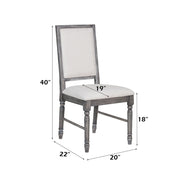 Leventis - Side Chair (Set of 2) - Cream Linen & Weathered Gray - R&R Furniture Gallery (Fountain Valley, CA)