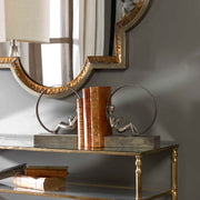 Dark brown Uttermost Lounging Reader antique bookends set of 2, featuring detailed vintage-inspired design for home decor.