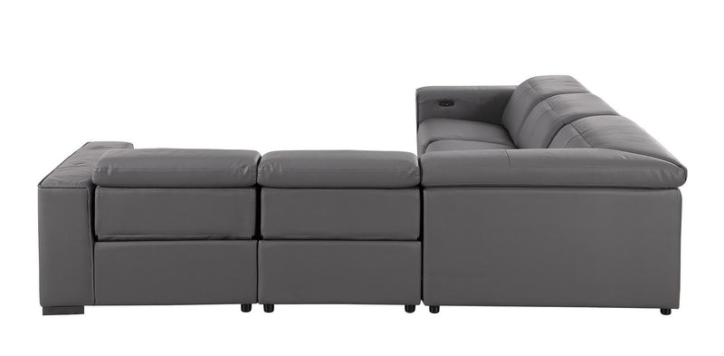1208 - Leather Reclining Set (Sofa & Loveseat With Four Power Recliners)