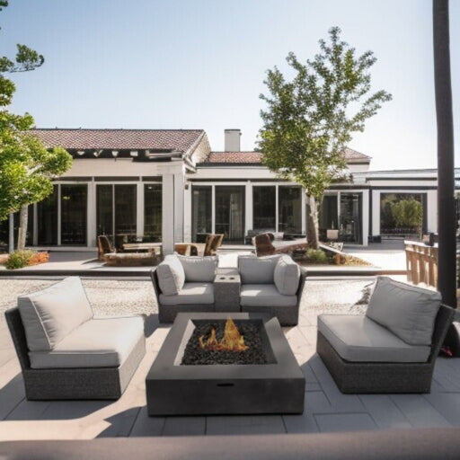Patio Conversation Set & Cushions, Seats 4 - Gray Mix - R&R Furniture Gallery (Fountain Valley, CA)