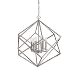 Uttermost Euclid 6-light nickel cube pendant lighting fixture with modern geometric design and sleek finish.