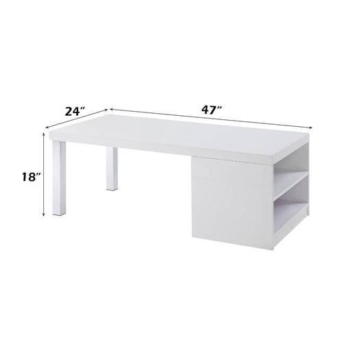 Harta - Coffee Table - White High Gloss & Chrome - R&R Furniture Gallery (Fountain Valley, CA)
