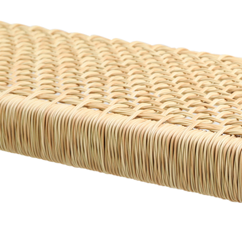 Noble House Angie outdoor bench with acacia wood frame and faux rattan seating, teak finish, suitable for garden or patio seating